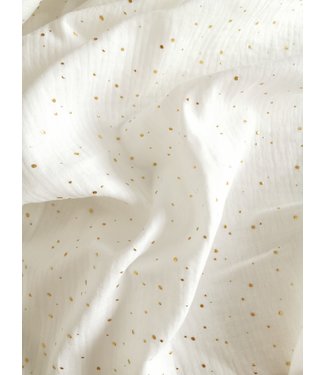 Hydrofieldoek/Swaddle Offwhite & gold Dots