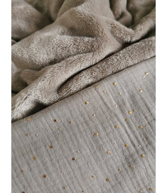 Decke Sand Brown Gold Dots & Sand Brown Wellness Fleece