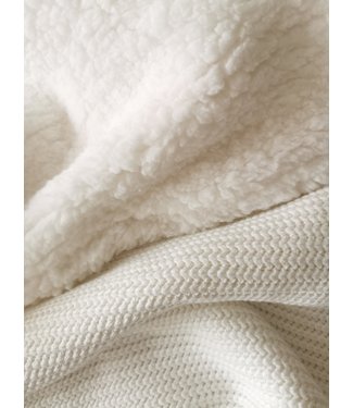 Strollerblanket Offwhite  Knit & White Teddy