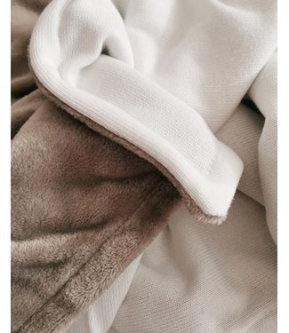 Deken Light Knit Offwhite & Taupe Wellness Fleece
