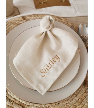 Linen napkin with name