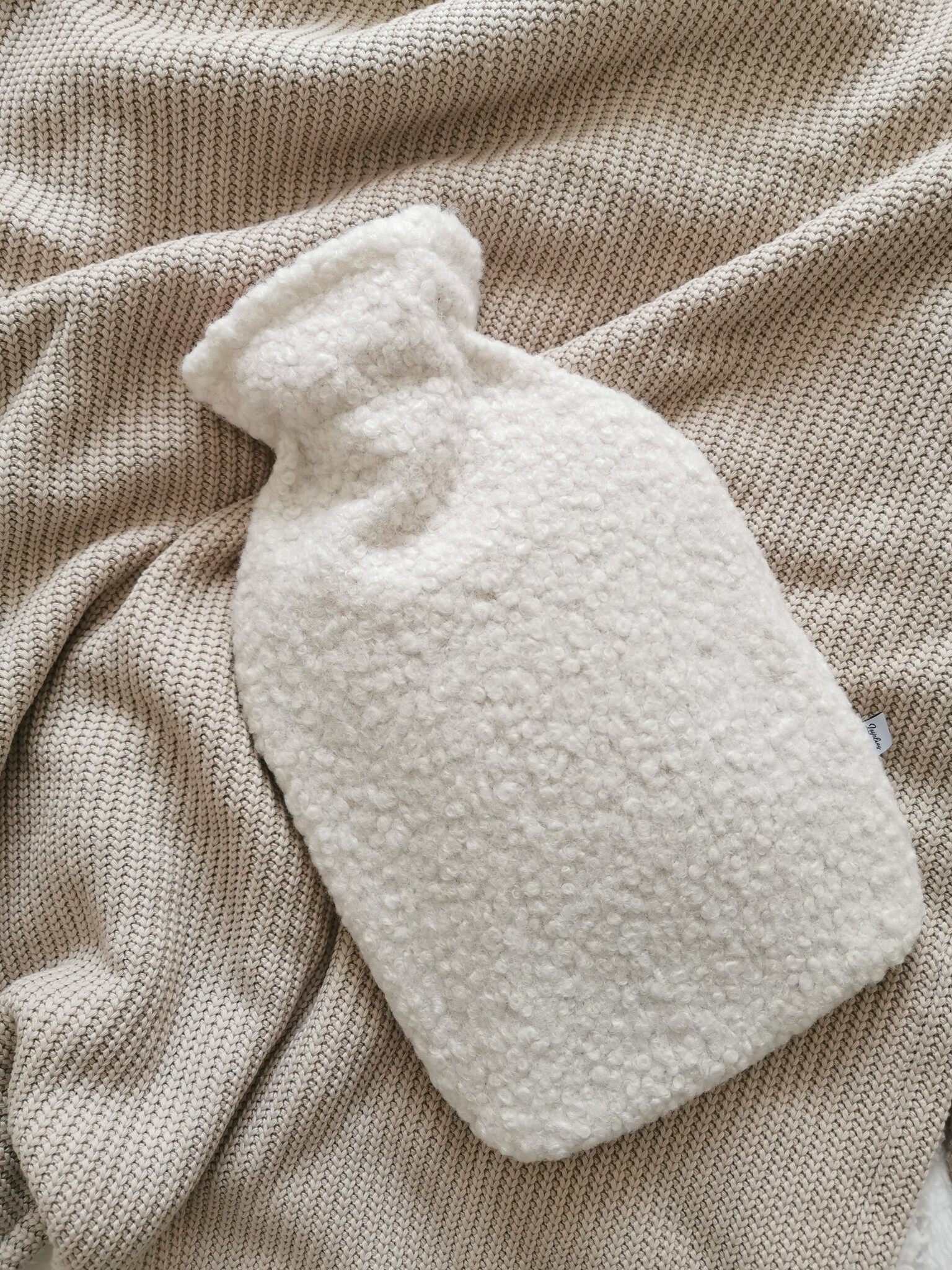Hot Water Bottle Cover Offwhite Bouclé - By Lovelies