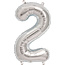 Northstar Ballon - cijfers - zilver - 40 cm - Northstar - 2