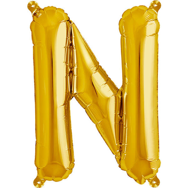 Oceaan Krijgsgevangene Bijdragen Ballon - letters - goud - 40 cm - Northstar - N | Little Thingz