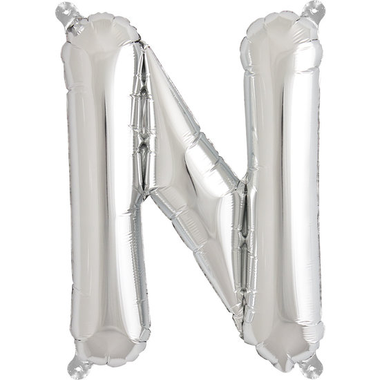 Northstar Ballon - letters - zilver - 40 cm - Northstar - N