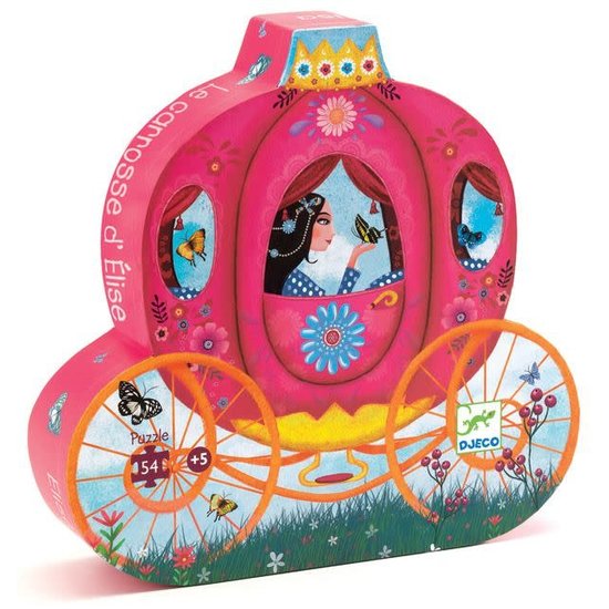 Djeco Beautiful princesses puzzle silhouette - Elise's Carriage - Djeco