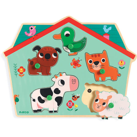 Djeco Puzzle Ouaf Woof with animals sounds - Djeco