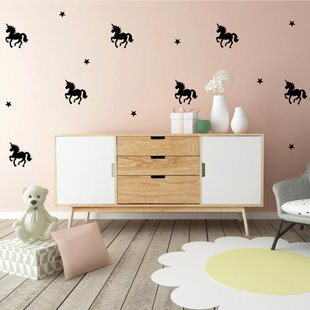 Unicorn wall stickers black Pöm Le Bonhomme