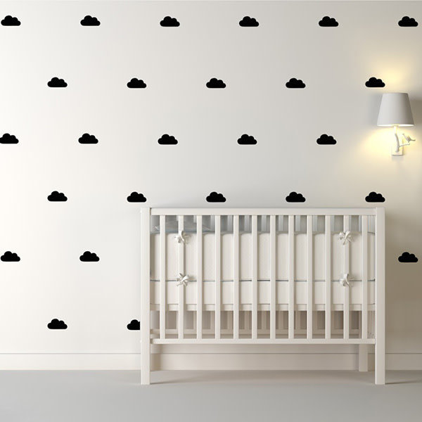 Stickers Muraux Nuages Noir Pom Le Bonhomme Set De 48 Stickers Little Thingz