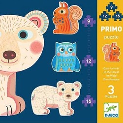 Djeo - Primo Puzzles im wald - 3 Puzzles +3 Jahre