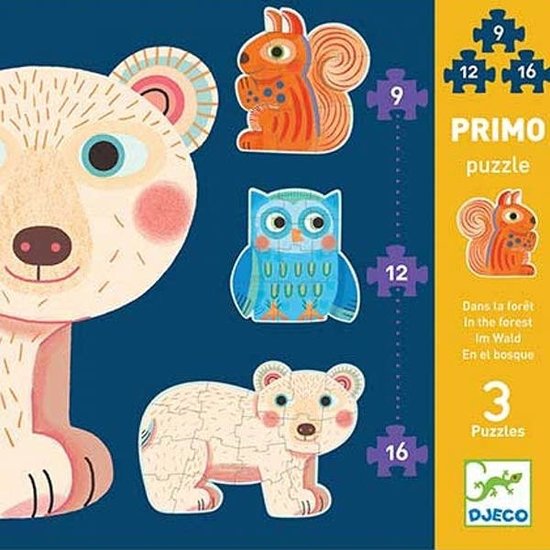 Djeco Djeo - Primo puzzles In the forest - 3 jigsaw puzzles +3 yrs