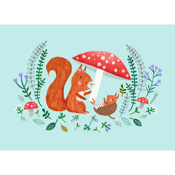 Carte Postale Bebe Ecureuil Rebecca Jones Petit Monkey Little Thingz