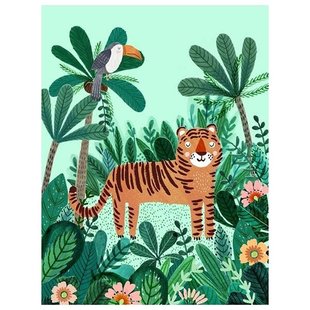 Postcard tiger Rebecca Jones Petit Monkey