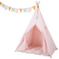Little Dutch Tipi Zelt rosa mit Krabbeldecke und Girlande - Little Dutch