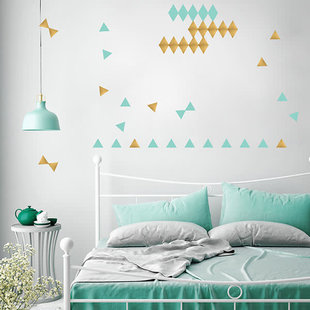 Wall stickers triangles gold-mint Pöm Le Bonhomme