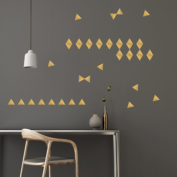 Wall stickers triangles gold Pöm Le Bonhomme set of 72 stickers