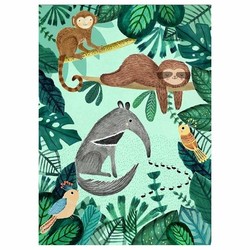 Carte postale fourmilier et paresseux Petit Monkey
