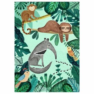 Postcard anteater and sloth Petit Monkey