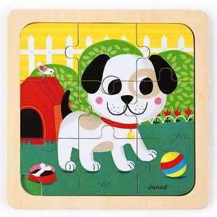 Janod - puzzle Chien Titus +18M - 9 pcs