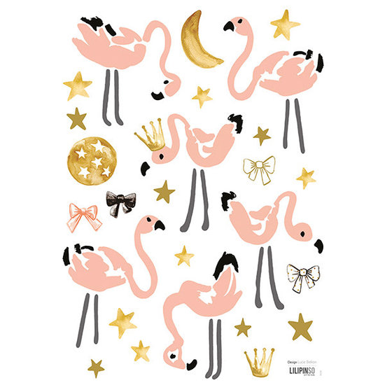 Lilipinso Flamingo wall stickers pink Mini's - Lilipinso