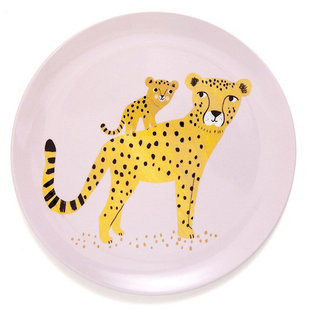 Petit Monkey melamine plate leopard orchid