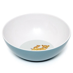 Petit Monkey melamine bowl leopard aqua mint