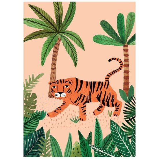 Petit Monkey Carte postale - Tigre de savane - Rebecca Jones - Petit Monkey