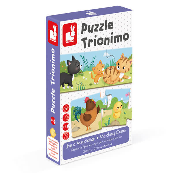 Puzzle - Trionimo Animaux - Jeu d'association - Janod +3 ans