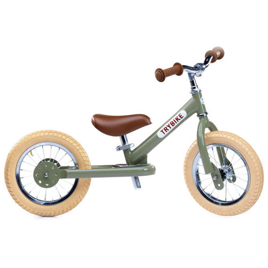 Trybike Loopfietsen Trybike Steel balance bike Vintage green