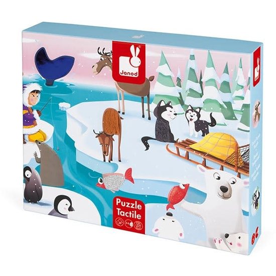 Janod speelgoed Puzzle tactile - La vie sur la banquise - Janod 20pcs +3 ans