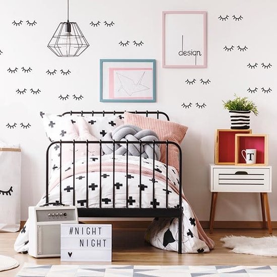 Pom Le Bonhomme Wall stickers mini eyelashes black - Pöm Le Bonhomme - set of 72