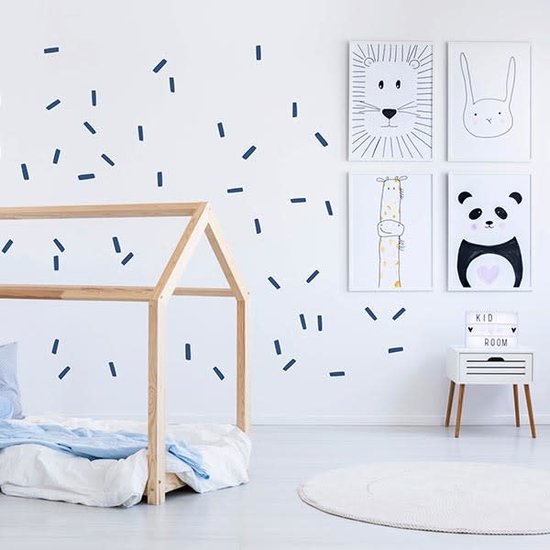 Wall stickers sticks blue Pöm Le Bonhomme set of 60 Little Thingz