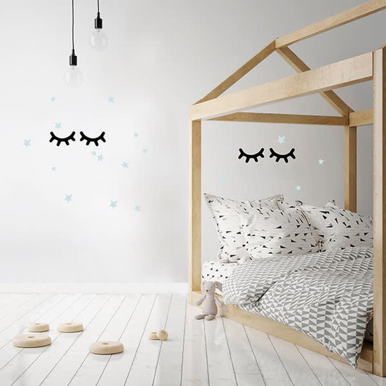 Pom Le Bonhomme Wall stickers big eyelashes black-blue - Pöm Le Bonhomme - set of 14