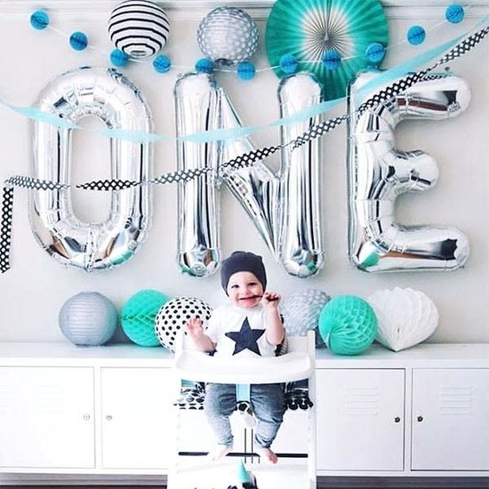 Northstar Ballon - letters - zilver - 40 cm - Northstar - W