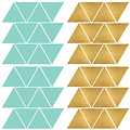 Pom Le Bonhomme Wall stickers triangles gold and mint - Pöm Le Bonhomme - set of 72 stickers