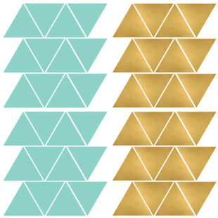 Stickers muraux triangles or-mint Pöm Le Bonhomme