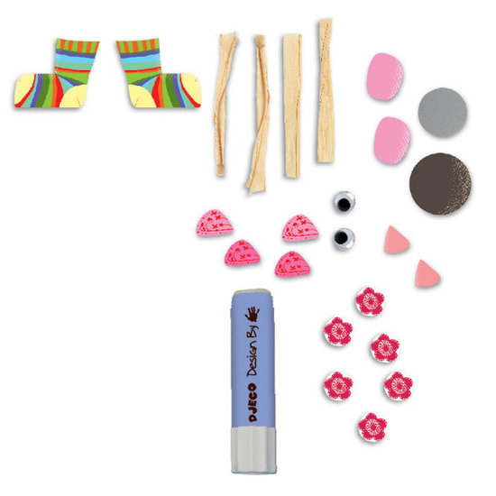 Djeco Fun arts and crafts box collages for little ones - Funny animals - Djeco