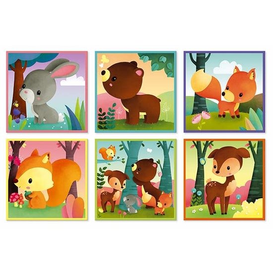 Janod Janod - puzzle 9 cubes - Kubkid - Animaux de la Forêt +2 ans