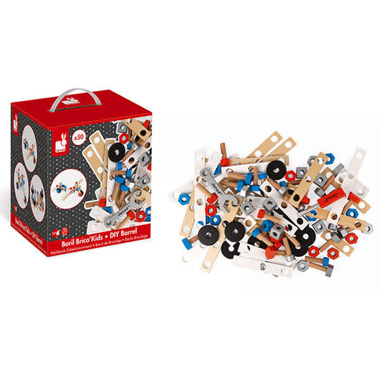 Janod Janod - Brico Kids - kit construction - baril 50pcs +3 ans