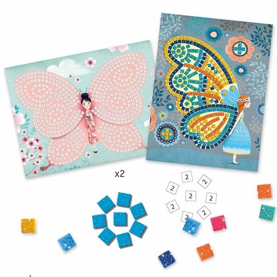 Djeco Mosaic - butterflies - glitter - Djeco +4 yrs