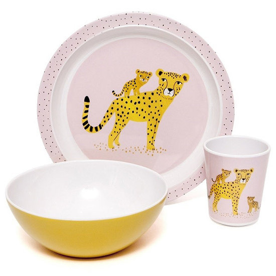 Petit Monkey Petit Monkey - melamine kom - luipaard - orchid