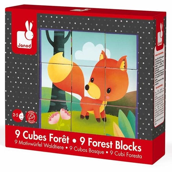 Janod Block Puzzle - Forest Animals - Kubkid - Janod +2 yrs