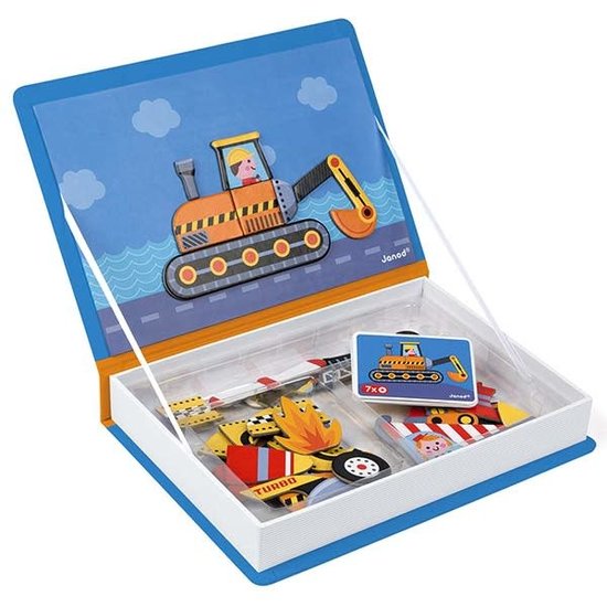 Janod Janod - Magnetic Book Racers Vehicles - 68pcs 3-8yrs
