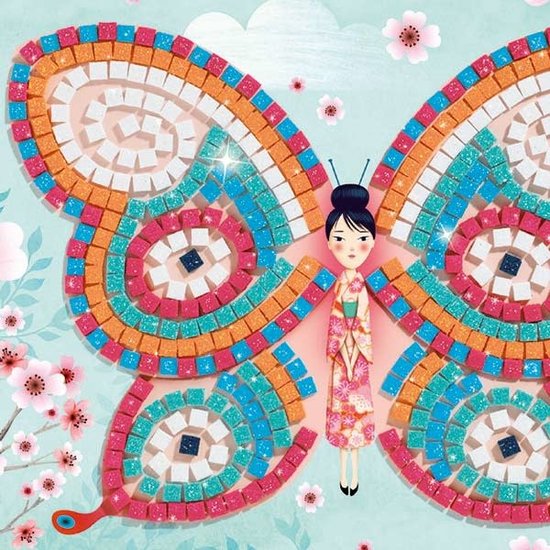 Djeco Mozaïek - vlinders - glitter - Djeco +4 jr