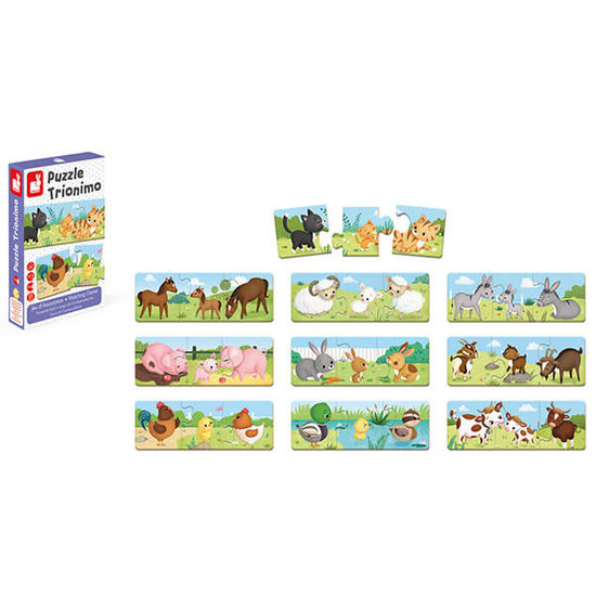 Janod Puzzle - Trionimo animals - matching game - Janod +3 yrs