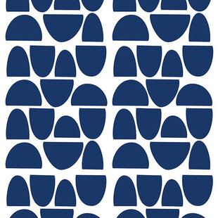 Muurstickers halve cirkels blauw Pom Bonhomme 84st