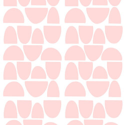 Muurstickers halve cirkels roze Pom Bonhomme 84st