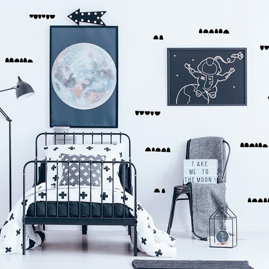 Pom Le Bonhomme Stickers muraux demi cercles noir - Pöm Le Bonhomme - lot de 84