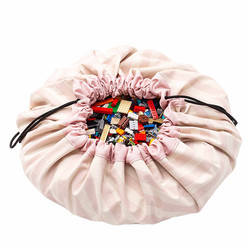 Speelmat en opbergzak Stripes Pink - Play and Go