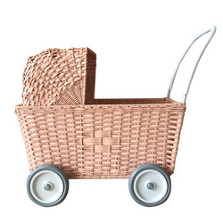 Olli Ella Strolley - Puppenwagen - Warenkorb rose